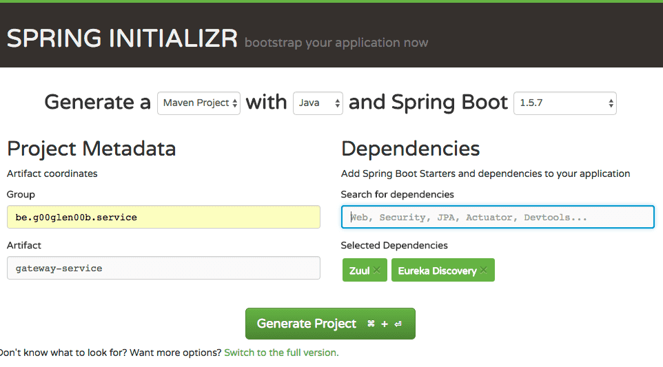 Spring Initializr